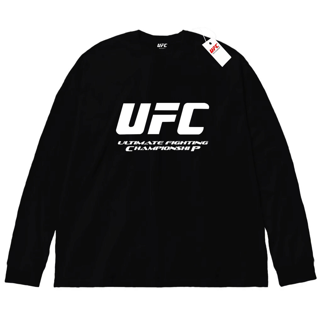 Чорний лонгслів UFC Logo унісекс ЮФСІ